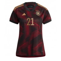 Koszulka piłkarska Niemcy Ilkay Gundogan #21 Strój wyjazdowy dla kobiety MŚ 2022 tanio Krótki Rękaw